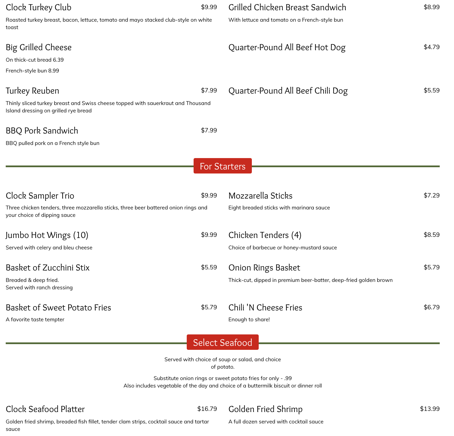 Clock Restaurant What's for Dinner Gainesville